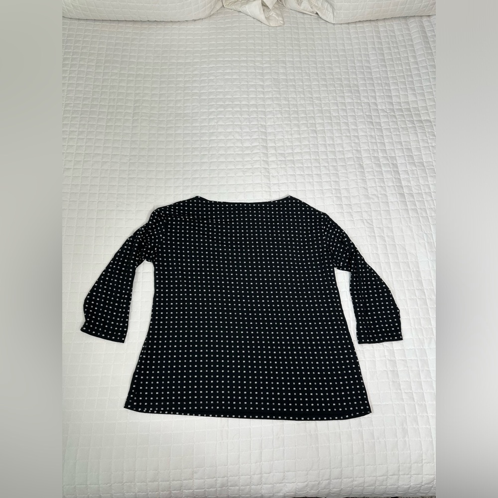 J. Jill Wearever Collection Black/White Top PETITE M